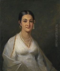 Portrait Of A Young Indian Woman, Half-length, In A White Dress, With Pearl Earrings And A Pearl Necklace by Sir Henry Raeburn