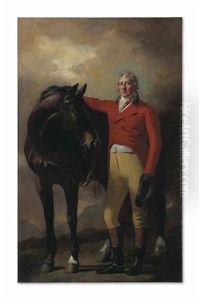 Portrait Of David Macdowall-grant (1761-1841), Full-length, Standing, With His Horse