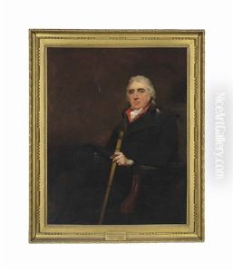 Portrait Of Donald Macleod, 3rd Of Geanies, Sheriff Of Ross And Cromarty, Seated, In A Black Coat With A Red Collar, His Left Hand Holding A Walking Stick