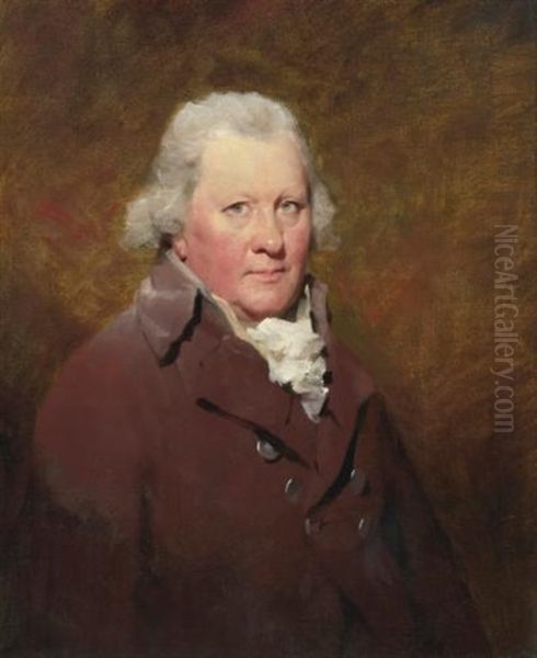 Portrait Of Captain David Kinloch, R.n.), Half Length, Dressed In A Snuff Brown, Double Breasted Jacket With Brass Buttons And A White Frilled Jabot - view 1