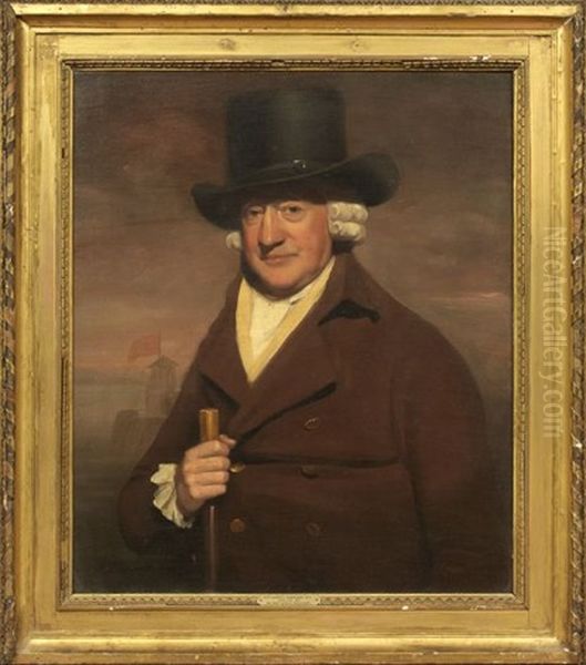 Portrait Of A Gentleman Merchant, A River Landscape Beyond - view 1