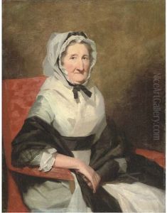Portrait Of Jean Gray, Half-length, Seated, In A Grey Dress With A Black Shawl And White Bonnet by Sir Henry Raeburn
