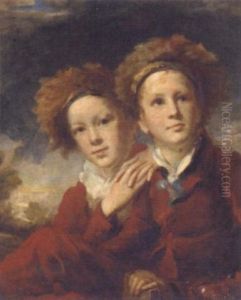 Double Portrait Of Two Boys In Red Suits In A Landscape by Sir Henry Raeburn
