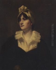 Portrait Of Susannah Robertson In A Black Dress And A White Bonnet