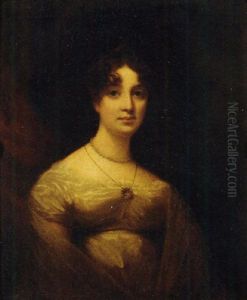 Portrait Of A Lady (miss Cleghorn?) In A White Dress And Shawl by Sir Henry Raeburn