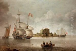 Navires De Guerre De La Marine Hollandaise Et Vaisseau Amiral De La Flotte Anglais