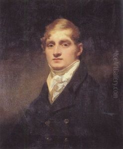 Portrait Of A Gentleman (benjamin Horne?) Wearing A White Stock And Dark Blue Coat