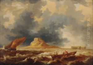 Pecheurs Par Mer Agitee by Peeters Bonaventure