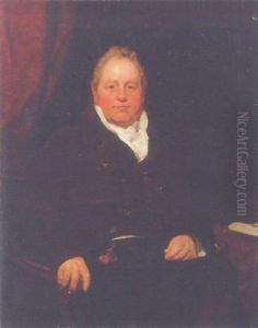 Portrait Of A Gentleman In A Brown Jacket And White Stock, Seated In An Interior by Sir Henry Raeburn