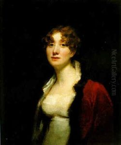 Portrait Of A Lady Wearing A Red Cloak by Sir Henry Raeburn