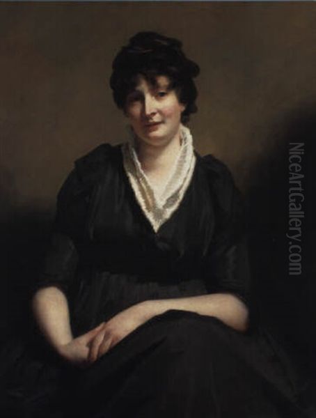 Portrait Of Mrs. Dundas Of Dundas Wearing A Charcoal Colored Dress - view 1