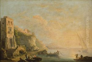 A) Pescatori All'alba A Marechiaro Con Vesuvio E Castel Dell'ovo Sullo Sfondo by Carlo Bonavia