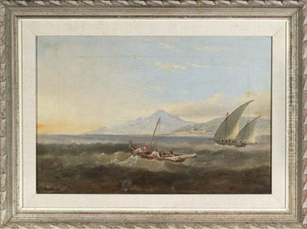 Fishermen Off The Coast Of Naples - view 1