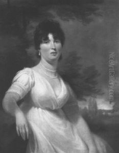 Portrait Of A Lady Wearing A White Dress by Sir Henry Raeburn