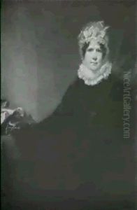 Portrait Of A Lady, Said To Be Mrs. Grieg, Seated Three-    Quarter Length, Wearing A Black Satin Dress