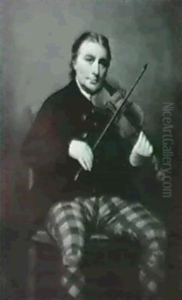 Neil Gow In Highland Dress, Playing A Violin - view 1