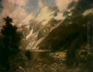 Ziegenhirte Am Bergseeufer by Hellmuth Raetzer