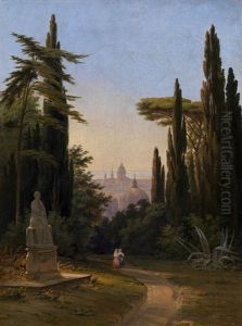 Gardens In Rome by Vasili Egorovich Raev