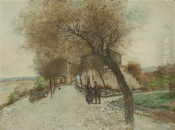 Promeneurs A La Sortie Du Village - view 1
