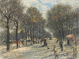 Allee D'arbres Aux Champs-elysees by Jean Francois Raffaelli