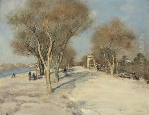 Bord De Seine: La Route Ensoleillee by Jean Francois Raffaelli