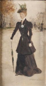 Portrait D"une Elegante Dans Les Rues De Paris