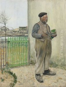 Bonhomme Venant De Peindre Sa Barriere (man Having Just Painted His Fence)