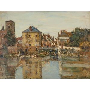 Washerwomen Along The Banks Of A River by Jean Francois Raffaelli