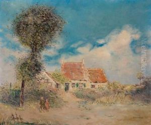 Deux Enfants Devant Une Maison
