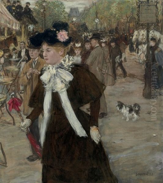 Elegante Sur Le Boulevard Des Italiens, Paris - view 1