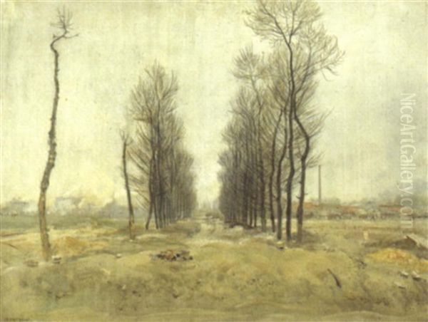 L'allee D'arbres En Hiver - view 1