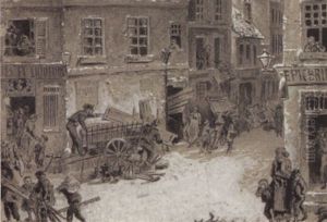 Destruction D'un Quartier Du Vieux Paris Pendant La Commune by Jean Francois Raffaelli