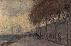 Le Boulevard Pres De La Cote by Jean Francois Raffaelli