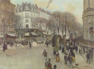 Le Boulevard Des Italiens by Jean Francois Raffaelli