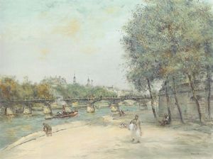 L'institut De France Et Le Pont Des Arts by Jean Francois Raffaelli