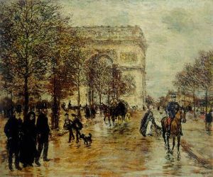 Les Champs-elysees, L'arc De Triomphe by Jean Francois Raffaelli