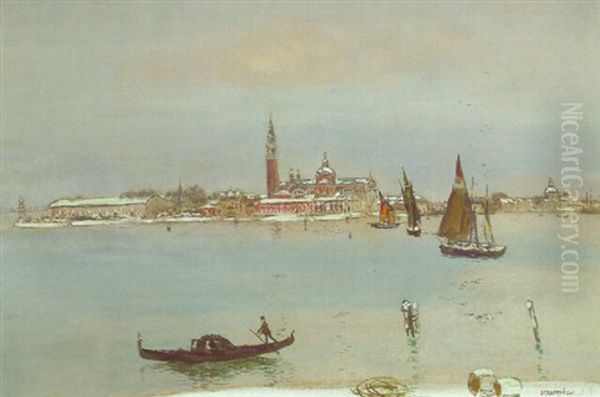 San Giorgio Maggiore Sous La Neige, Venise - view 1