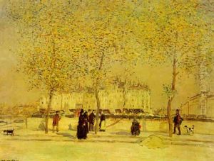 Les Bouquinistes Sur Les Quais De Paris by Jean Francois Raffaelli