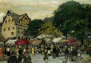 Village Market by Jean Francois Raffaelli