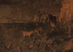 An Elegant Woman Feeding A Goat On A Coastal Path