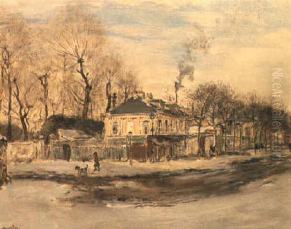 Street Scene Under Snow by Jean Francois Raffaelli