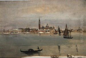 San Giorgio Under Snow, Venice by Jean Francois Raffaelli