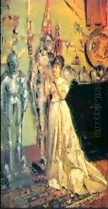 Dame In Salon by Jean Francois Raffaelli