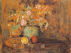 Still Life Of Flowers In A Vase by Jean Francois Raffaelli