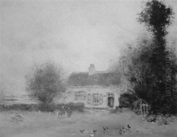 Children Outside A Farmhouse - view 1