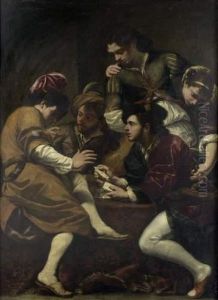 Les Joueurs De Cartes Ou La Parabole Du Fils Prodigue by Giovanni Battista Boncori