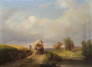 Landschaft Mit Pferdefuhrwerk