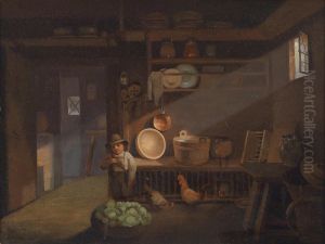 Bauernbub In Der Vorratskammer