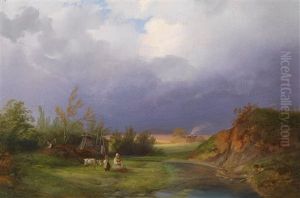 Landschaft Bei Aufziehendem Gewitter