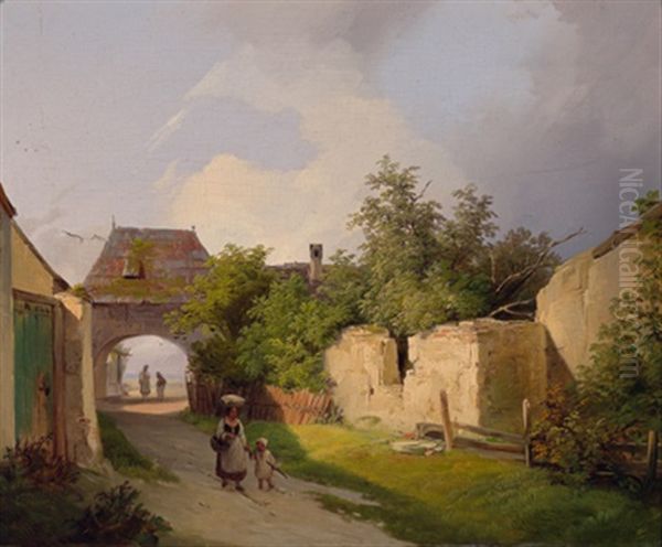 Mutter Und Kleinkind Am Heimweg (motiv Aus Murau?) - view 1